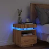 Vidaxl vidaXL Nočna omarica z LED osvetlitvijo Artisan hrast 40x39x48,5 cm