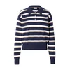 LEVIS Pulover Super Soft LS Polo mornarska/svetlo modra/večbarvno oranžna/bela