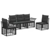 Set vanjskih sofa 5 pcs Crna i tamno siva Poliester