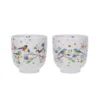 SET 2 SKODELIC BREZ ROČAJEV IZ PORCELANA, 200 ML, PTIČKI