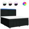 Vidaxl Box spring postelja z vzmetnico črna 180x200 cm blago