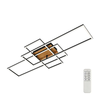 Brilo - LED prigušiva plafonska lampa FRAME LED/51W/230V crna/smeđa + daljinski upravljač