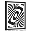 Plakat s paspartujem črnobela iluzija - 30x45 silver