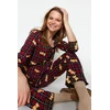 Trendyol Multicolored 100% Cotton Teddy Bear Patterned Plaid Shirt-Pants Knitted Pajama Set