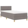 Vidaxl LED Box Spring Postelja z LED trakami Taupe 100 x 200 cm blago