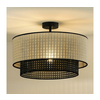 Duolla - Plafonski luster RATTAN YUTE 1xE27/15W/230V, prečnik 45 cm, krem/crna