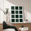 WallXpert slika na platnu Huhu3212, zeleni kvadrati na beloj podlozi, 35 x 50 cm