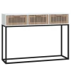 MAISON CHIC konzolna miza - miza ob steni bela 105x30x75 cm inženirski les in železo, (21785882)
