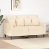 vidaXL Kavč dvosed krem 120 cm žamet