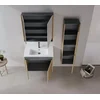 HANAH HOME Kupatilski ormarić sa umivaonikom i ogledalom (2 komada) Ricato 80 278