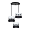 Luster na sajli CORAL 3xE27/60W/230V crna/bela/hrom prečnik 45 cm