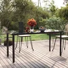 Vrtni blagovaonski stol crni 160x80x74 cm od čelika i stakla