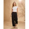 Sinsay - Wide leg pantalone sa viskozom - crno