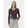 Tommy Jeans Pulover DW0DW22036 Rjava Slim Fit