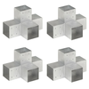 Spojnici za stupove u X-obliku 4 kom pocinčani metal 101x101 mm