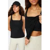 Trendyol Black Compression 2 Layer Padded Sports Bra Square Neck Knitted Sports Top/Blouse