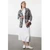 Trendyol Navy Blue Textured Oversize Woven Jacket