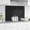 Kuhinjski zid Crna 90 x 60 cm Staklo otporno na udarce