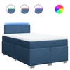 Vidaxl Box spring postelja z vzmetnico moder 120x200 cm blago