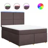 Vidaxl Box spring postelja z vzmetnico temno rjav 140x190 cm blago