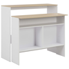 vidaXL Barska miza z 2 površinama 130x40x120 cm bela