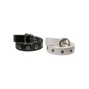 Synthetic leather eyelet strap 2 packs black/white