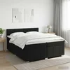 vidaXL Postelja boxspring z vzmetnico Črna 200 x 200 cm Blago