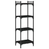 Regal za knjige s 4 razine crni 40x30x120 cm konstruirano drvo