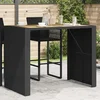 Vrtni barski stol s drvenom pločom crni 145x80x110 cm poliratan