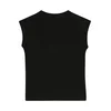 Girls organic T-shirt with extended shoulder black