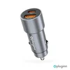 Auto punjač Pluginn PI-40/ PD 20W/ QC 3.0 18W/ sa Type C kablom sivi