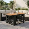 vidaXL vidaXL Vrtna miza Črna in naravna 100 x 55 x 37 cm PE Ratan in Steklo, (5000285901)