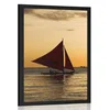 Plakat čudoviti sončni zahod pri morju - 30x45 white