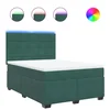 Vidaxl Box spring postelja z vzmetnico temno zelena 160x200 cm žamet