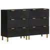 Vidaxl Komoda 2 kosa črn 60x33x75 cm inženirski les