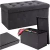 Ruhhy sklopivi tabure s spremnikom 110L – velvet pouf 76x38x38 cm, nosivost 150 kg (XXL)