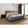 Carryhome OBLAZINJENA POSTELJA 180 cm x 200 cm , tekstil svetlo siva