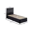 Hanah home Krevet Ela 90x38x190cm Crni