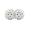 Reblig - Dupla retro kućna utičnica sa okvirom SCHUKO 230V, keramička, bela
