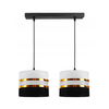 Luster na sajli CORAL 2xE27/60W/230V crno-beli