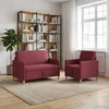 Set sofe s pohranom 2 pcs Vinska crvena Poliester