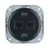 Reblig - Porcelanska retro ethernet utičnica bez okvira, 2x CAT5e, crna