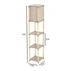 Lampa podna drvena sa 3 sloja pvc polica 133x25x29cm