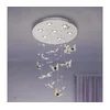 LED kristalna stropna svetiljka MURU LED/24W/230V prečnik 40 cm sjajni hrom + daljinski upravljač