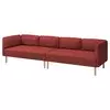 LILLEHEM Modularna sofa 4-sed, Gunnared/smeđe-crvena drvo