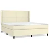 Vidaxl Box spring postelja z vzmetnico krem 180x200 cm umetno usnje