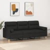 VIDAXL kavč trosed z blazinami (180cm, blago), črn