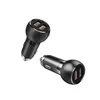 LDNIO C503Q Quick Charge dual auto punjač sa iPhone kablom crni