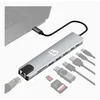 Priklopna postaja HUB 8v1 RJ45 100Mb/s Ethernet LAN HDMI 4K USB Windows Mac