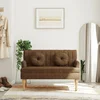 Klupa s naslonom smeđa 113x64,5x75,5 cm umjetna brušena koža